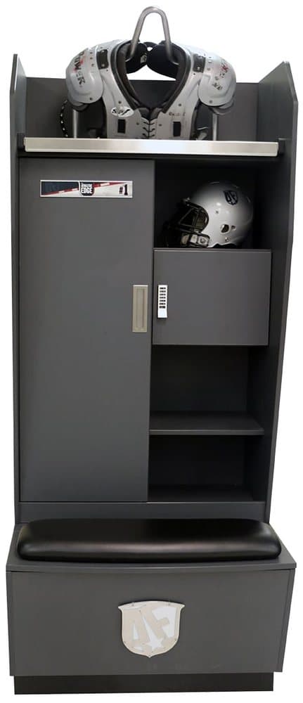 The Athletic Edge Armor Elite athletic locker with seat and upper storage