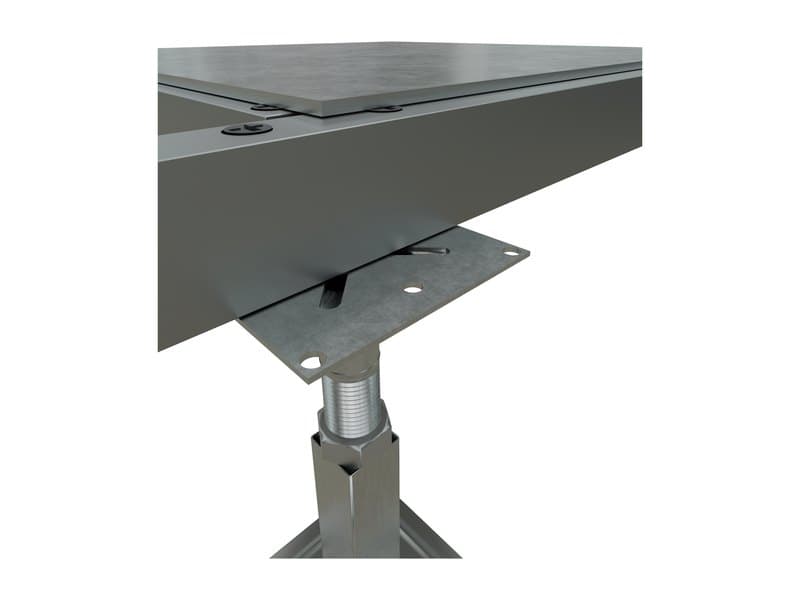2 inch deep bolted stringer on a steel pedestal, used under ConCore 3000 and 4000 heavy-load panels