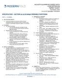 Cover of Modernfold Acousti-Clear Motorized with ComfortDrive Tech Data