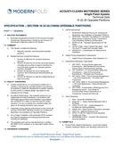 Cover of Modernfold Acousti-Clear Motorized Single Panel Tech Data
