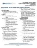 Cover of Modernfold Acousti-Seal Premier Electric Tech Data