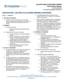 Cover of Modernfold Acousti-Seal Encore Paired Panel Tech Data