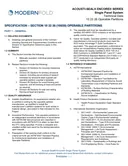 Cover of Modernfold Acousti-Seal Encore Single Panel Tech Data