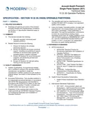 Cover of Modernfold Acousti-Seal Premier Single Panel Tech Data